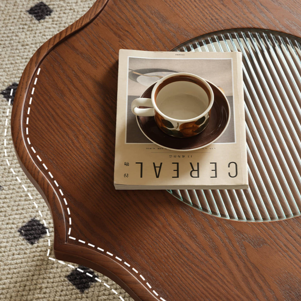 Elegant Brown Glass Tea Table - Modern Coffee Table for Stylish Living Rooms Hersa-1631