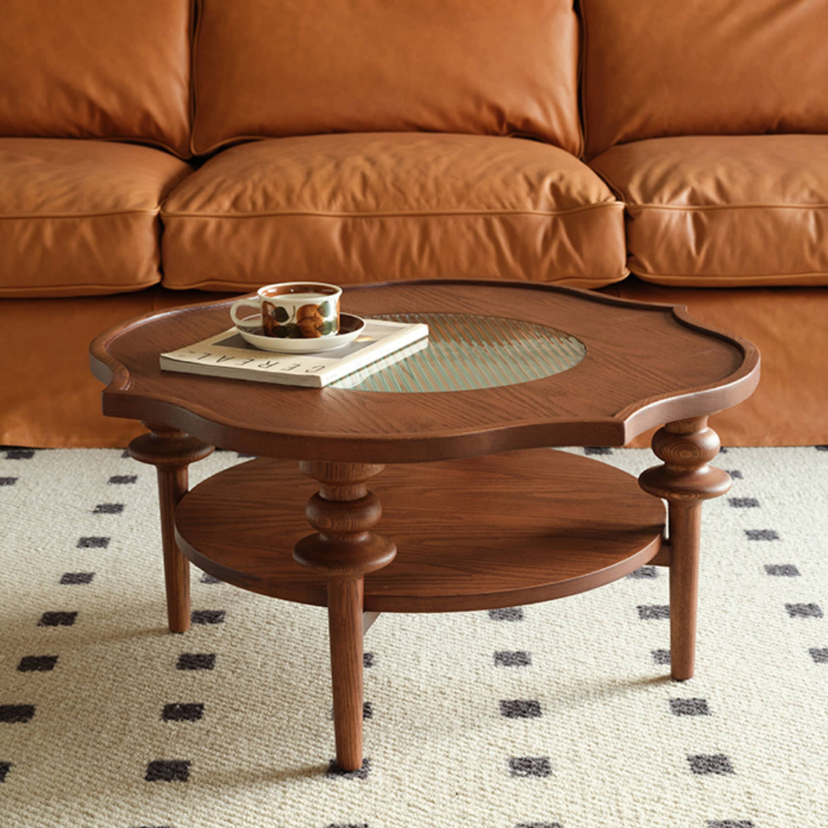 Elegant Brown Glass Tea Table - Modern Coffee Table for Stylish Living Rooms Hersa-1631