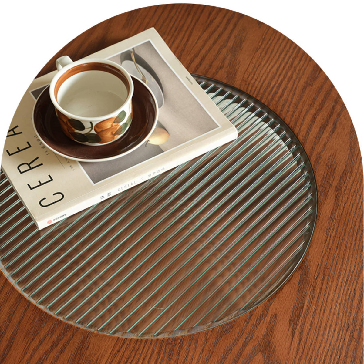Elegant Brown Glass Tea Table - Modern Coffee Table for Stylish Living Rooms Hersa-1631