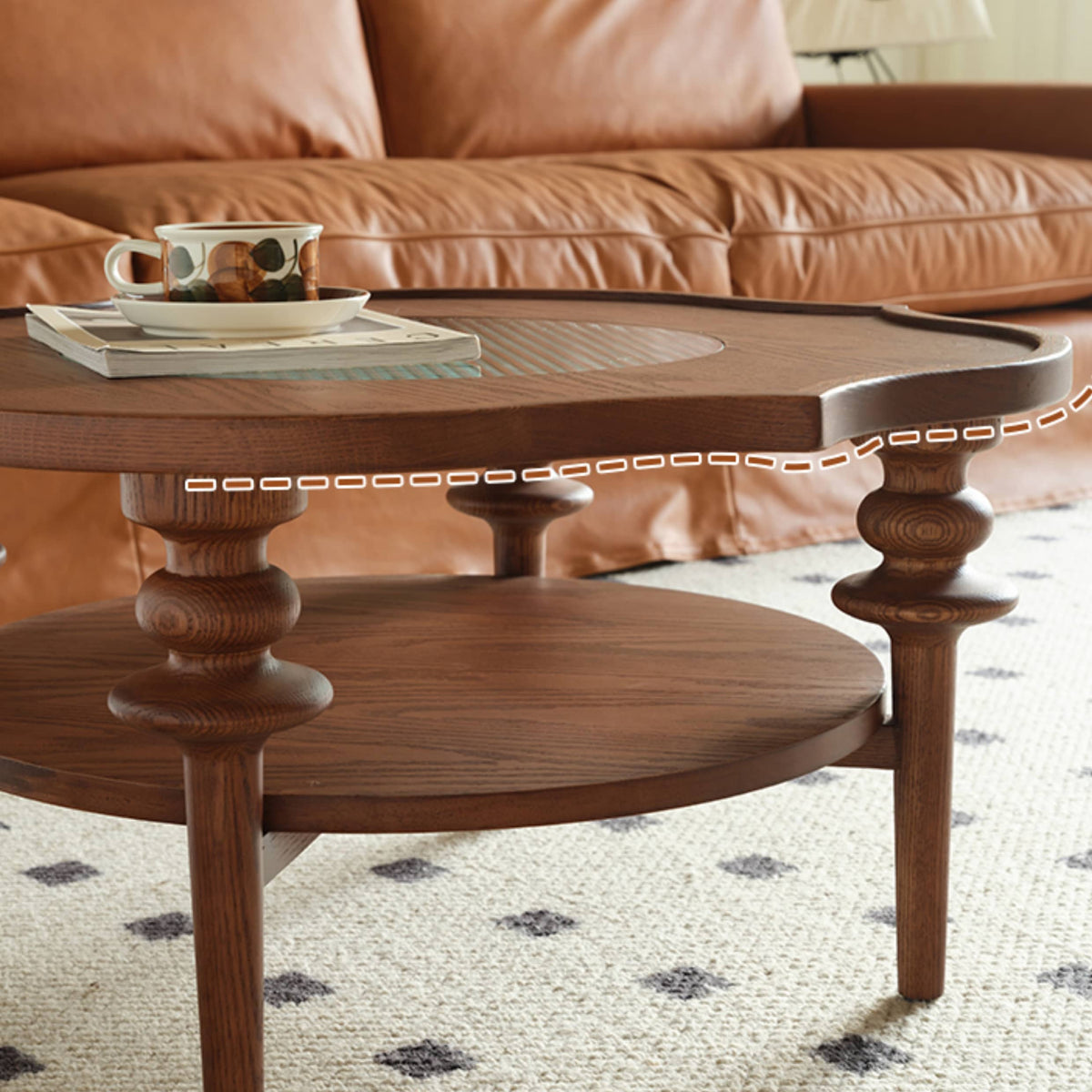 Elegant Brown Glass Tea Table - Modern Coffee Table for Stylish Living Rooms Hersa-1631