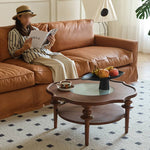 Elegant Brown Glass Tea Table - Modern Coffee Table for Stylish Living Rooms Hersa-1631