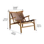 Elegant Brown Ash Wood Chair with Faux Leather Upholstery Hersa-1632