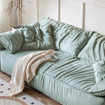 Luxurious Green Solid Wood Sofa with Premium Down Filling Hersa-1642