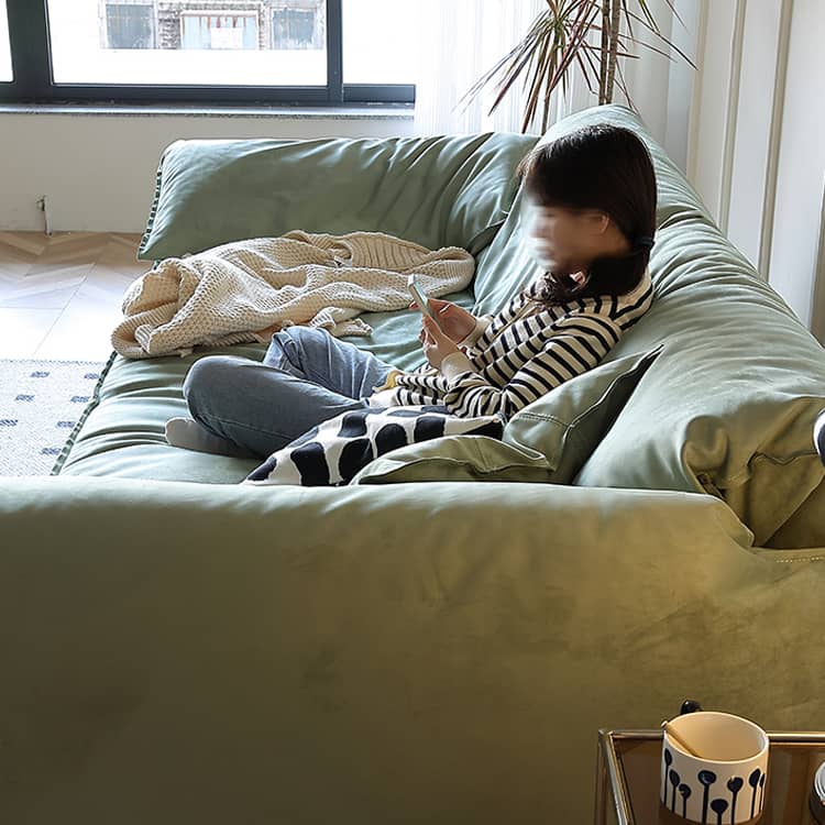 Luxurious Green Solid Wood Sofa with Premium Down Filling Hersa-1642