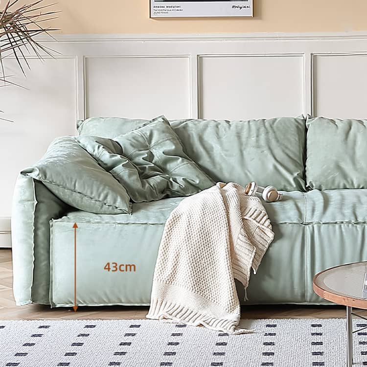 Luxurious Green Solid Wood Sofa with Premium Down Filling Hersa-1642