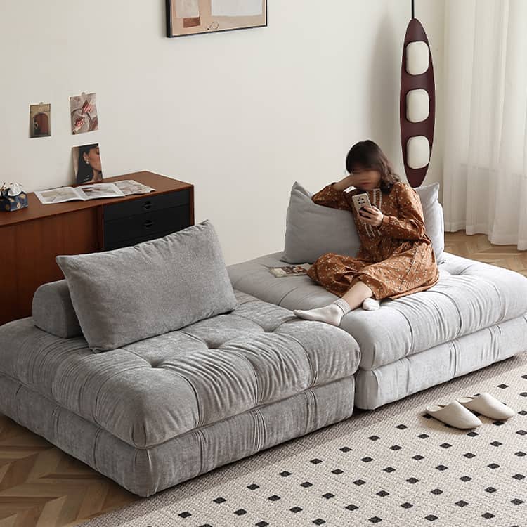 Stylish Dark Grey Sofa - Premium Cotton & Linen Blend for Ultimate Comfort Hersa-1643