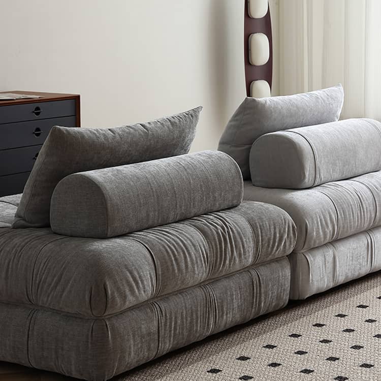 Stylish Dark Grey Sofa - Premium Cotton & Linen Blend for Ultimate Comfort Hersa-1643