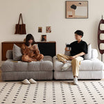 Stylish Dark Grey Sofa - Premium Cotton & Linen Blend for Ultimate Comfort Hersa-1643