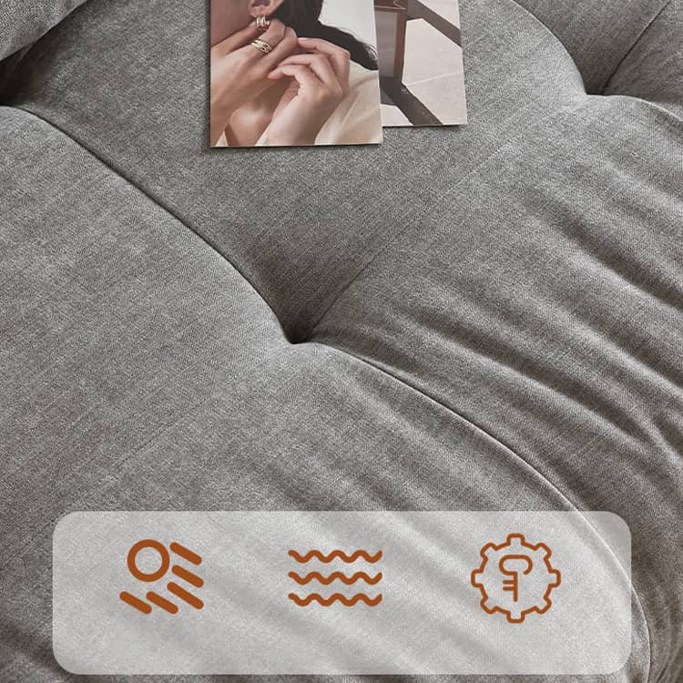 Stylish Dark Grey Sofa - Premium Cotton & Linen Blend for Ultimate Comfort Hersa-1643