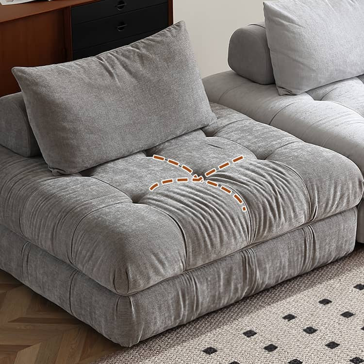 Stylish Dark Grey Sofa - Premium Cotton & Linen Blend for Ultimate Comfort Hersa-1643