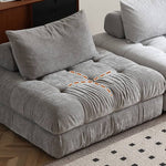 Stylish Dark Grey Sofa - Premium Cotton & Linen Blend for Ultimate Comfort Hersa-1643