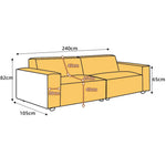 Luxurious Black Genuine Leather Sofa with Solid Wood Frame and Plush Down Filling Hersa-1644