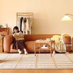 Luxurious Brown Solid Wood Sofa with Premium Genuine Leather and Down Filling Hersa-1647