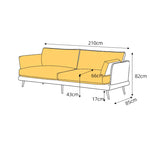 Luxurious Orange Genuine & Faux Leather Sofa with Plush Down Comfort Hersa-1648