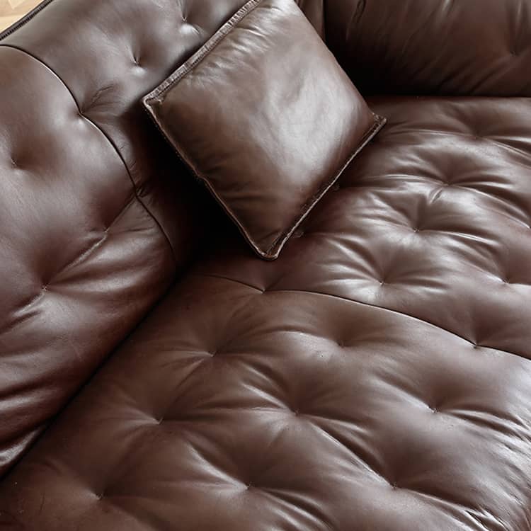 Luxurious Dark Brown Leather Sofa - Genuine Comfort with Faux Leather Durability Hersa-1649