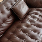 Luxurious Dark Brown Leather Sofa - Genuine Comfort with Faux Leather Durability Hersa-1649