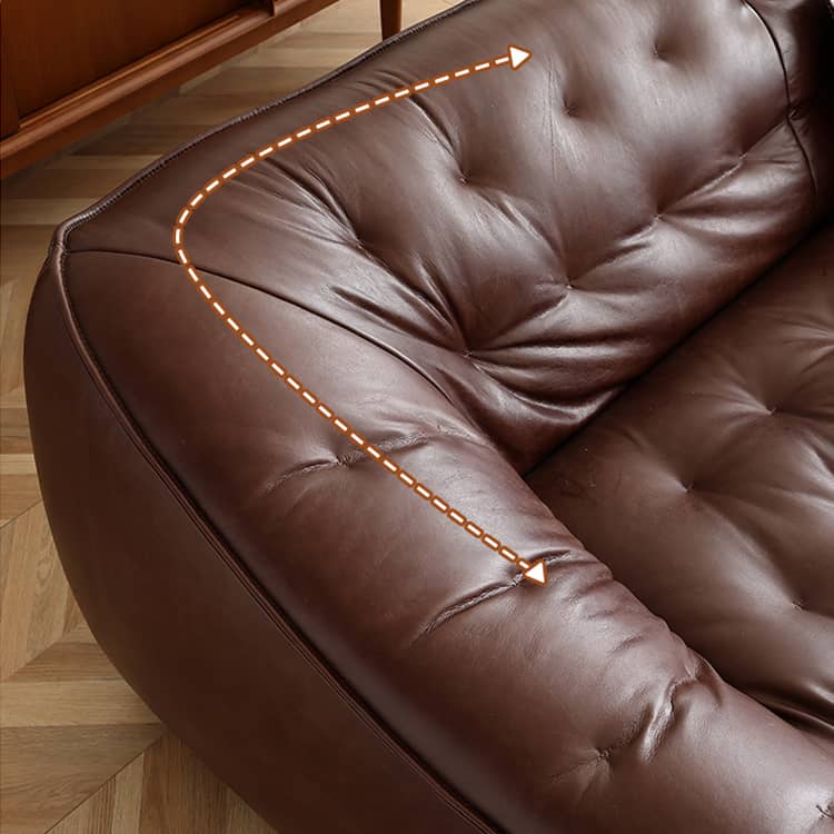 Luxurious Dark Brown Leather Sofa - Genuine Comfort with Faux Leather Durability Hersa-1649