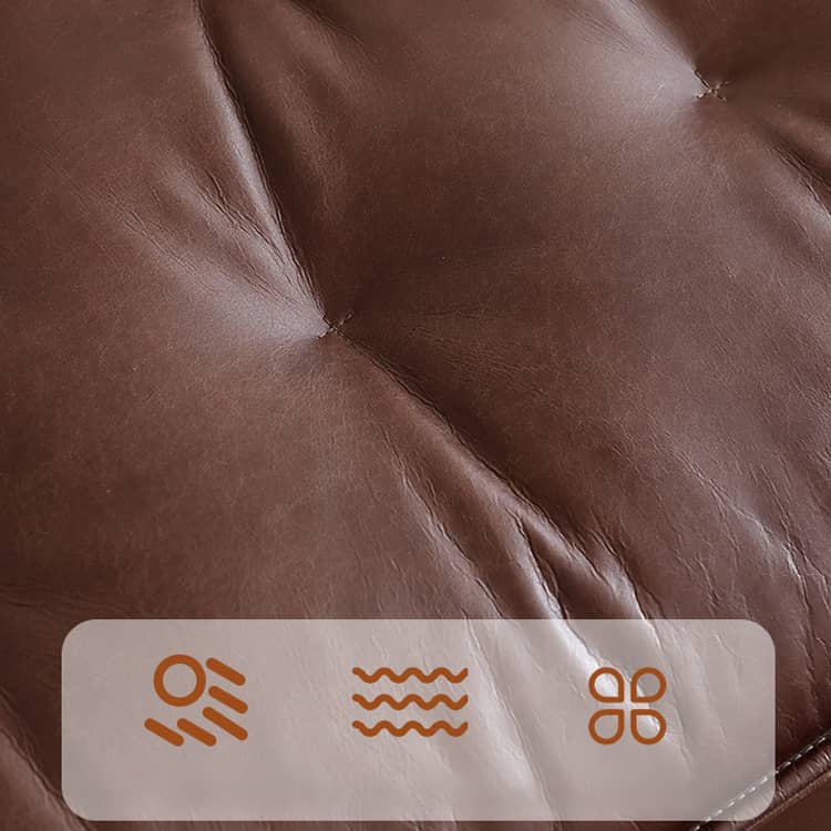 Luxurious Dark Brown Leather Sofa - Genuine Comfort with Faux Leather Durability Hersa-1649