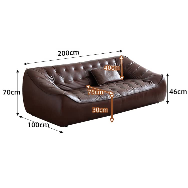 Luxurious Dark Brown Leather Sofa - Genuine Comfort with Faux Leather Durability Hersa-1649