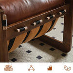 Luxurious Dark Brown Genuine Leather Sofa with Ash Wood Frame - Supreme Comfort & Style Hersa-1650