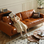 Luxurious Brown Faux Leather Sofa - Premium Comfort & Style Hersa-1651