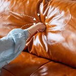 Luxurious Brown Faux Leather Sofa - Premium Comfort & Style Hersa-1651