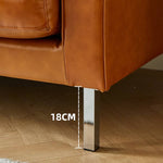 Luxurious Brown Faux Leather Sofa - Premium Comfort & Style Hersa-1651