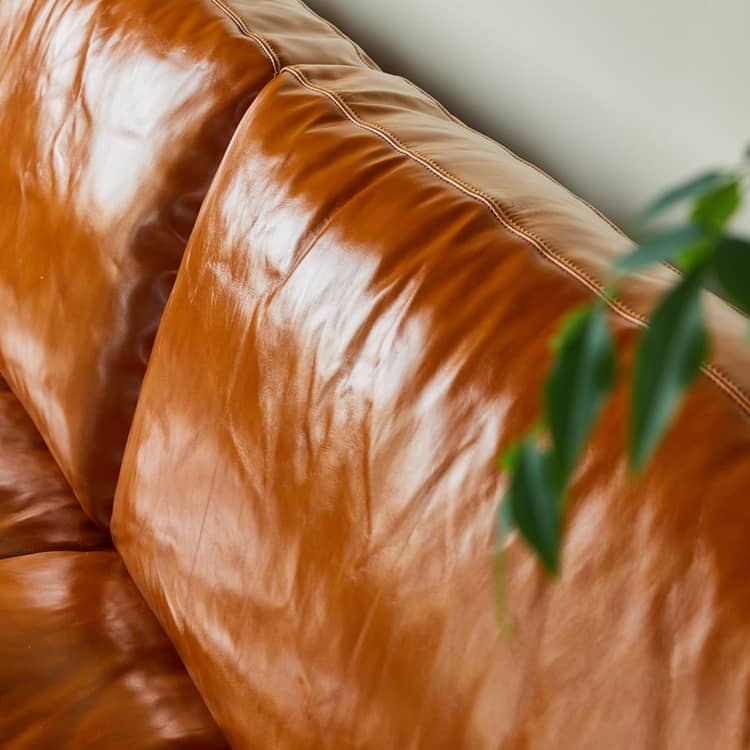 Luxurious Brown Faux Leather Sofa - Premium Comfort & Style Hersa-1651