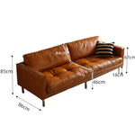 Luxurious Brown Faux Leather Sofa - Premium Comfort & Style Hersa-1651