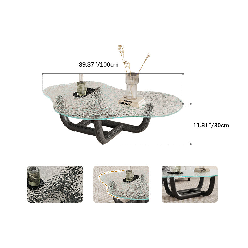 Elegant Ash Wood Tea Table with Tempered Glass Top - Modern Centerpiece for Your Living Room fif-4516