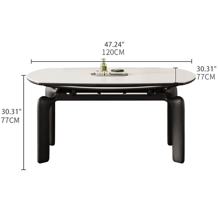 Premium Ash Wood & Sintered Stone Table - Modern Elegance for Your Home fjx-2658