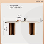 Solid Wood Sintered Stone Table – Elegant and Durable Dining Solution fjx-2664
