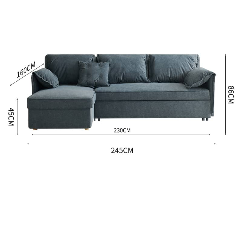 Modern Gray Faux Leather Sofa with Pine Wood Frame fwlp-933