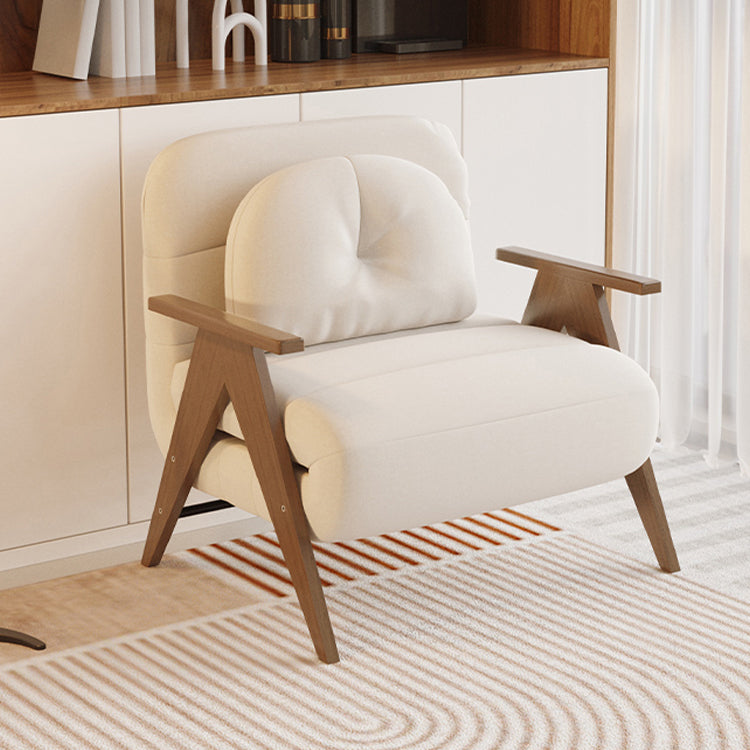 Stylish Rubber Wood Sofa with Faux Leather in Beige, Khaki, Orange & Fog Blue fsq-1415