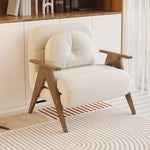 Stylish Rubber Wood Sofa with Faux Leather in Beige, Khaki, Orange & Fog Blue fsq-1415