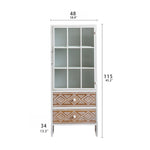 Stylish Display Cabinet with Chinese Fir and Glass Doors - Elegant Storage Solution with Intricate Detailing hdst-4314