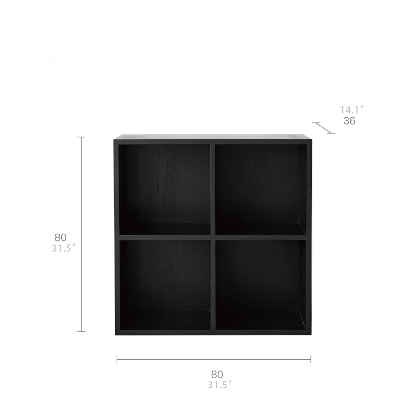 Modern Ash Wood Cabinet with Multi-Layer Shelves and Tempered Glass Doors hms-4059