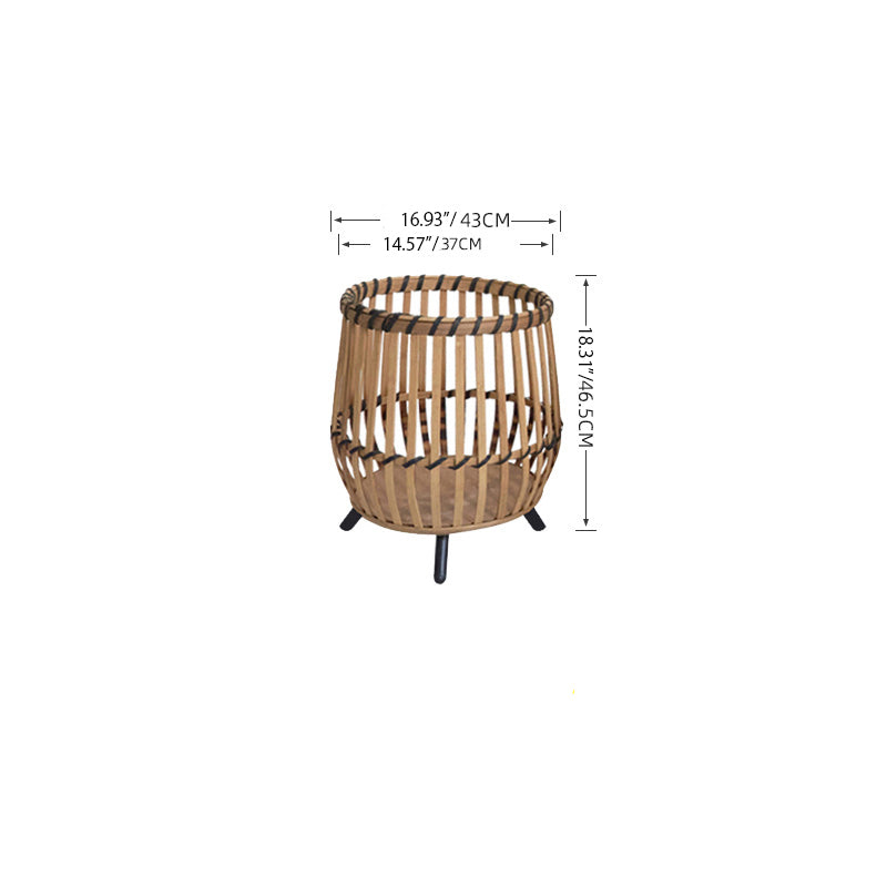 Stylish Rattan Weaving Solid Wood Storage Rack for Indoor Decor fczym-2317