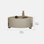 Modern Tea Table - Sintered Stone Top, Carbon Steel Frame, Faux Leather Accents, Tempered Glass Shelf hxj-2729