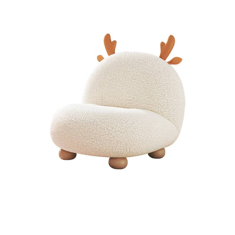 Cozy Deer Antler Sofa Chair - Plush Velvet & Wooden Base for Kids Room Decor hns-4130