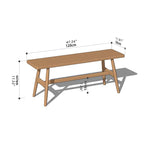 Elegant Grey Brown Stool with Natural Wood Legs in Black Walnut and Cherry Wood, Upholstered in Cotton-Linen Blend hykmq-746