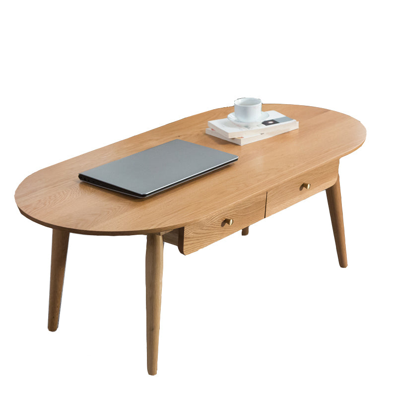 Natural Wood Tea Table - Oak, Paulownia, Copper Cherry Wood Design fyx-867