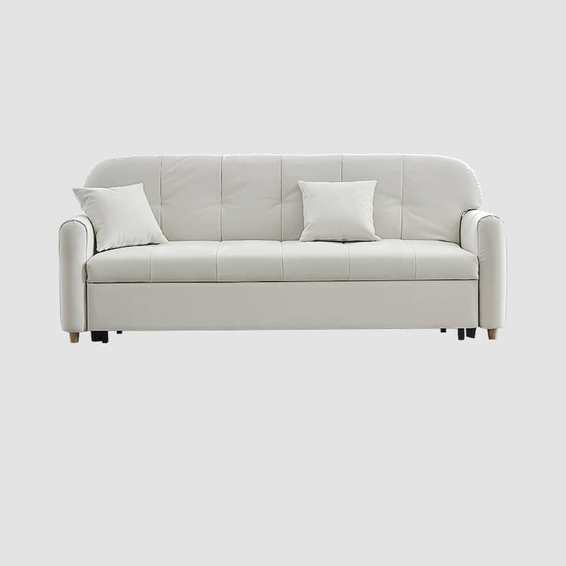 Elegant Beige-Green Khaki Pine Wood Suede Sofa - Luxurious Comfort for Your Living Space fwlp-940