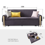 Stylish Gray Sofa with Ash Wood Frame and Cotton-Linen Blend Upholstery fwlp-943
