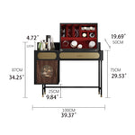 Luxurious Multi-Layer Makeup Table with Stainless Glass Finish - Elegant Design for Your Beauty Space fmsjj-4202