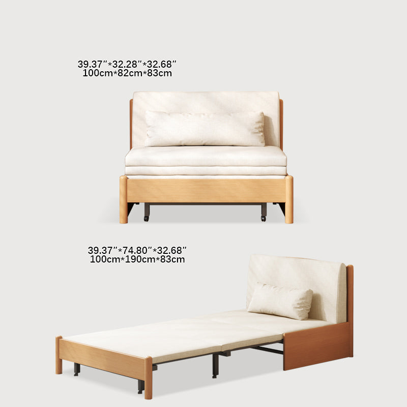 Premium Beige Gray Sofa with Zelkova Wood Frame and Cotton-Linen Upholstery fcp-1291