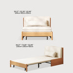 Premium Beige Gray Sofa with Zelkova Wood Frame and Cotton-Linen Upholstery fcp-1291