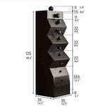 Unique Zigzag Drawer Pine Cabinet - Stylish Storage Solution for Modern Homes hlxl-4406