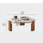 Modern Marble Ash Wood Tea Table - Elegant Living Room Centerpiece fjnw-4534