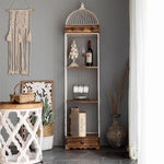 Freestanding Solid Wood Storage Rack with Modern Rustic Design hdst-4310